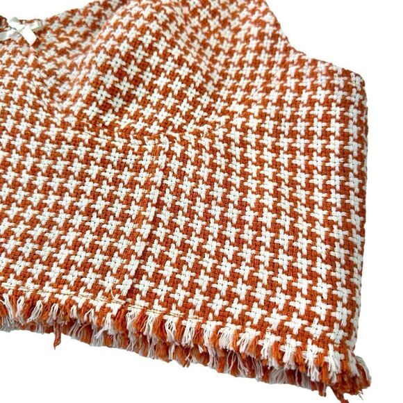 Cider Orange Tweed‎ Houndstooth Crop Top, XL - Picture 5 of 9
